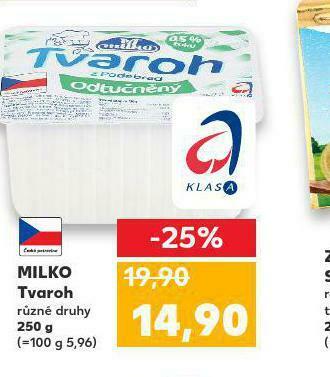 Kaufland Milko tvaroh nabídka