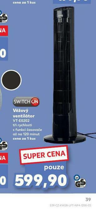 Kaufland Věžový ventilátor nabídka