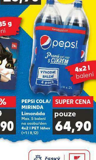 Kaufland Pepsi cola, mirinda nabídka