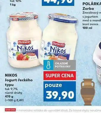 Kaufland Nikos jogurt řeckého typu nabídka