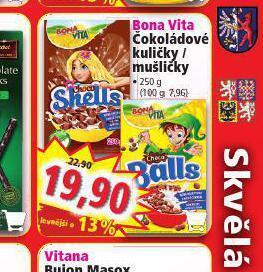 Norma Bona vita čokoládové kuličky / mušličky nabídka