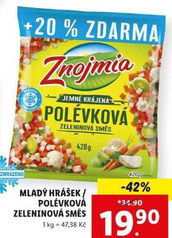 Lidl Mladý hrášek/polévková zeleninová směs, 420 g nabídka