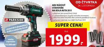 Lidl Aku rázový utahovák na kola auta 20 v nabídka