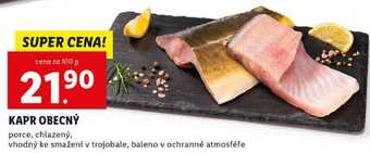Lidl Kapr obecný, cena za 100 g nabídka