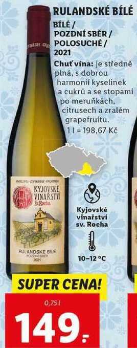 Lidl Rulandské bílé, 0,75 l nabídka