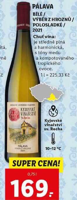 Lidl Pálava, 0,75 l nabídka