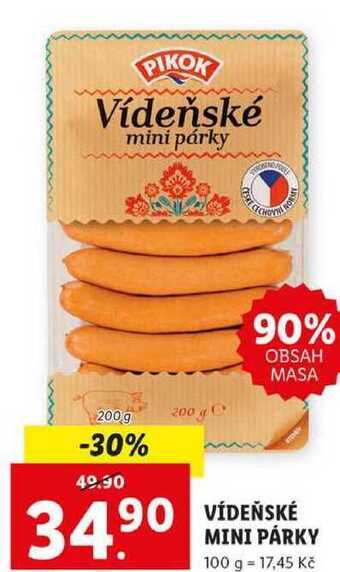 Lidl Vídeňské mini párky, 200 g nabídka
