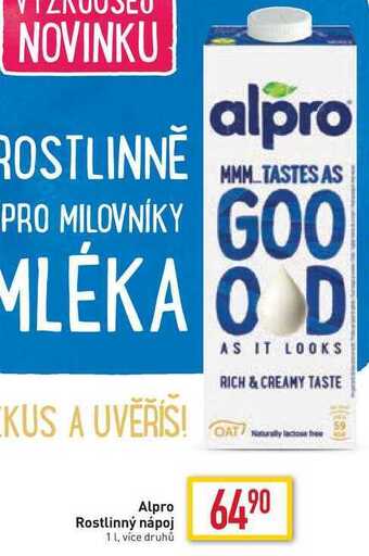 Billa Alpro rostlinný nápoj 1l nabídka