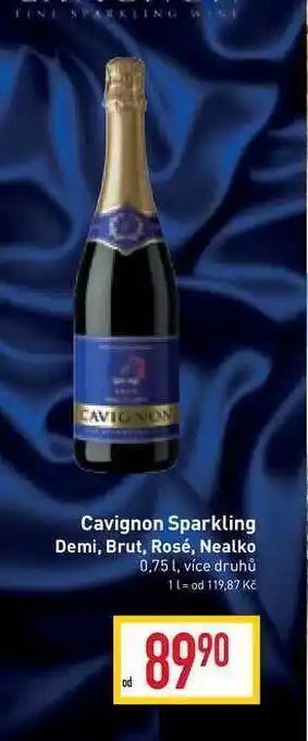 Billa Cavignon sparkling demi, brut, rosé, nealko 0,75l nabídka