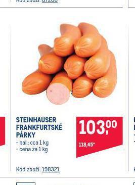 Makro Frankfurtské párky nabídka