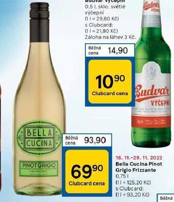 Tesco Bella cucina pinot grigio frizzante nabídka