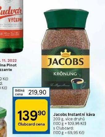 Tesco Jacobs instantní káva nabídka