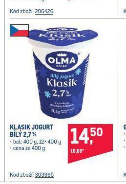 Makro Klasik jogurt nabídka