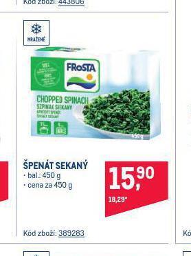 Makro Špenát sekaný nabídka