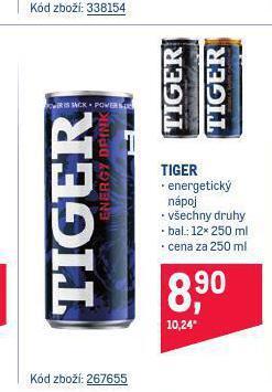 Makro Tiger energy drink nabídka