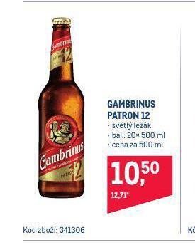 Makro Pivo gambrinus nabídka