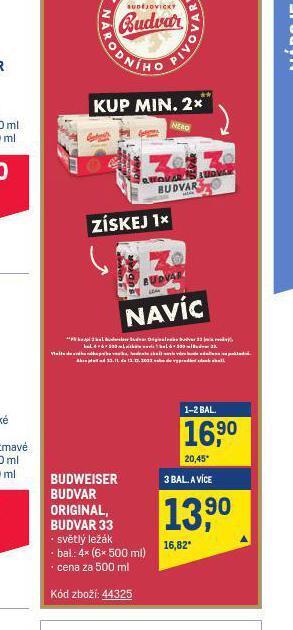 Makro Pivo budweiser budvar nabídka