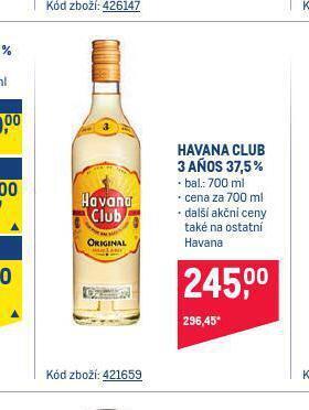 Makro Havana club 3 aňos nabídka