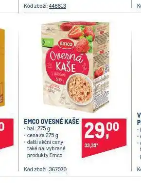 Makro Emco ovesné kaše nabídka