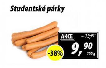 ZEMAN Studentské párky nabídka