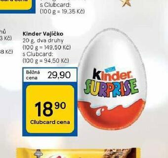 Tesco Kinder vajíčko nabídka