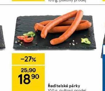 Tesco Ředitelské párky nabídka