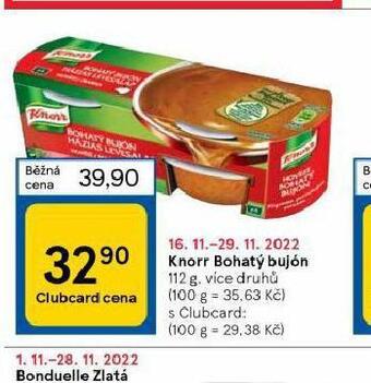 Tesco Knorr bohatý bujon nabídka
