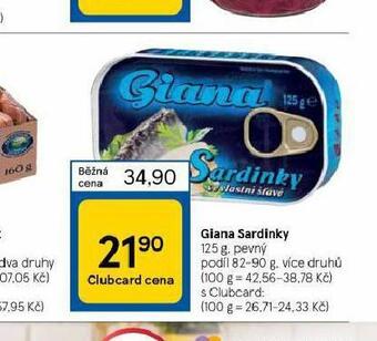 Tesco Giana sardinky nabídka