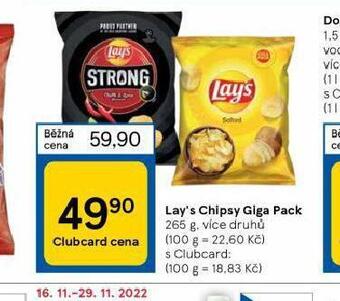 Tesco Lay´s chipsy giga pack nabídka