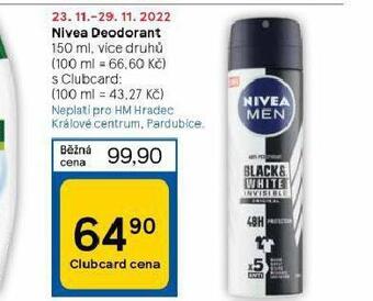 Tesco Nivea deodorant nabídka