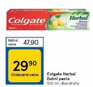 Tesco Colgate herbal zubní pasta nabídka
