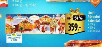 Albert Lindt adventní kalendář nabídka