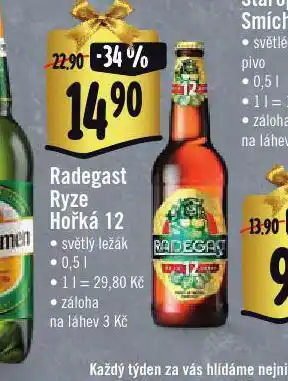 Jip Pivo radegast ryze hořká 12 nabídka