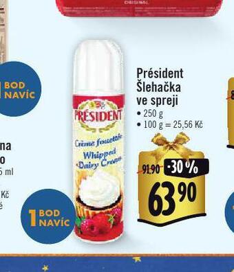Albert Président šlehačka ve spreji nabídka