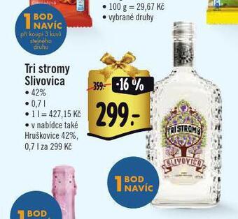 Albert Tri stromy slivovica nabídka