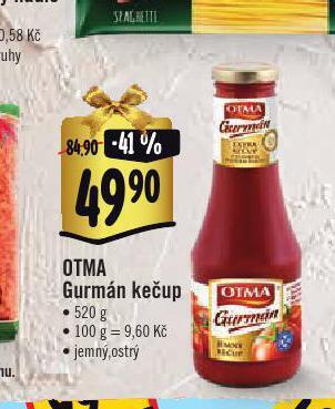 Albert Otma gurmán kečup nabídka