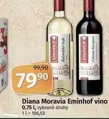 Coop Diana moravia eminhof vino 0,75 l, vybrané druhy nabídka
