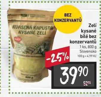 Billa Zelí kysané bílé bez konzervantů 1 ks, 800 g nabídka
