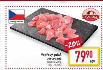 Billa Vepřový guláš porcovaný cena za 400 g nabídka
