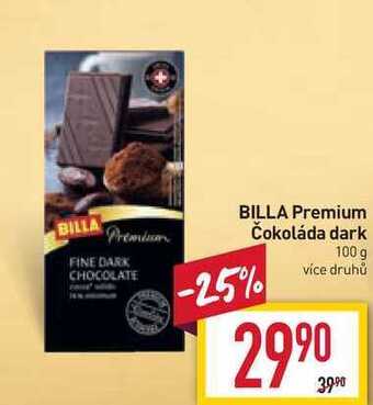 Billa premium čokoláda dark 100 g