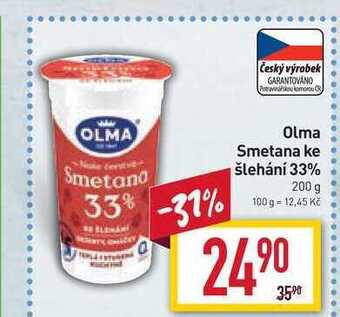 Billa Olma smetana ke šlehání 33% 200 g nabídka
