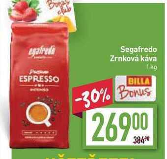 Billa Segafredo zrnková káva 1kg nabídka