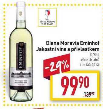 Billa Diana moravia eminhof jakostní vína s přívlastkem 0,75l nabídka