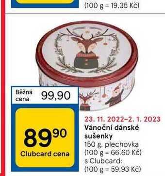 Tesco Vánoční dánské sušenky 150 g nabídka