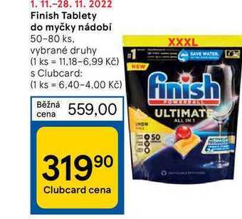 Tesco Finish tablety do myčky nádobí 50-80 ks nabídka