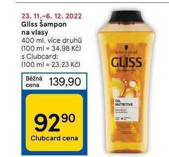Tesco Gliss šampon na vlasy 400 ml nabídka