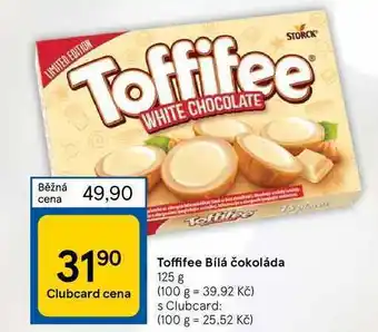 Tesco Limited edition toffifee white chocolate běžná cena 49,90 90 31⁹⁰ clubcard cena teltipe toffifee bílá čokoláda 125 g (100 g = nabídka