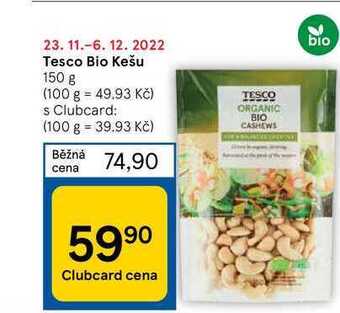 Tesco Tesco bio kešu 150 g nabídka
