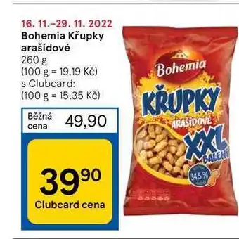 Tesco Bohemia křupky arašídové 260 g nabídka