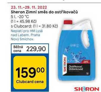Tesco Sheron zimní směs do ostřikovačů 5 l nabídka